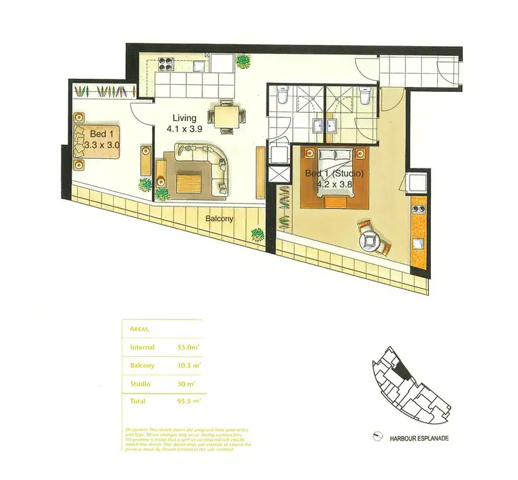 Floorplan of Homely apartment listing, 3310/100 Harbour Esplanade, Docklands VIC 3008