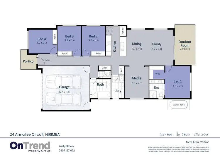 Floorplan of Homely house listing, 24 Annalise Circuit, Nirimba QLD 4551