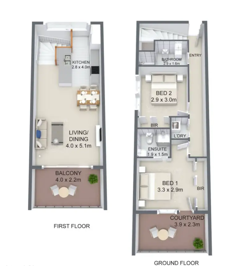 Floorplan of Homely townhouse listing, 14/21-23 Manson Parade, Yeronga QLD 4104