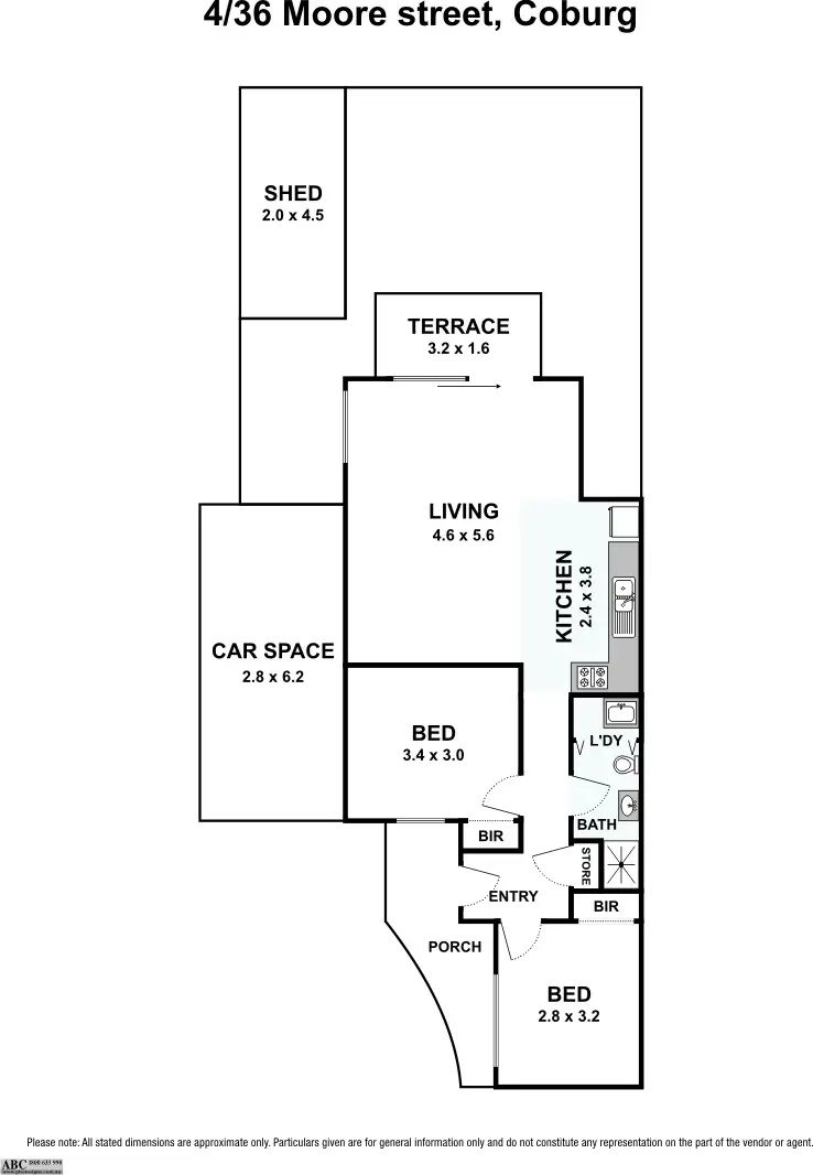 Floorplan of Homely unit listing, 4/36 Moore Street, Coburg VIC 3058