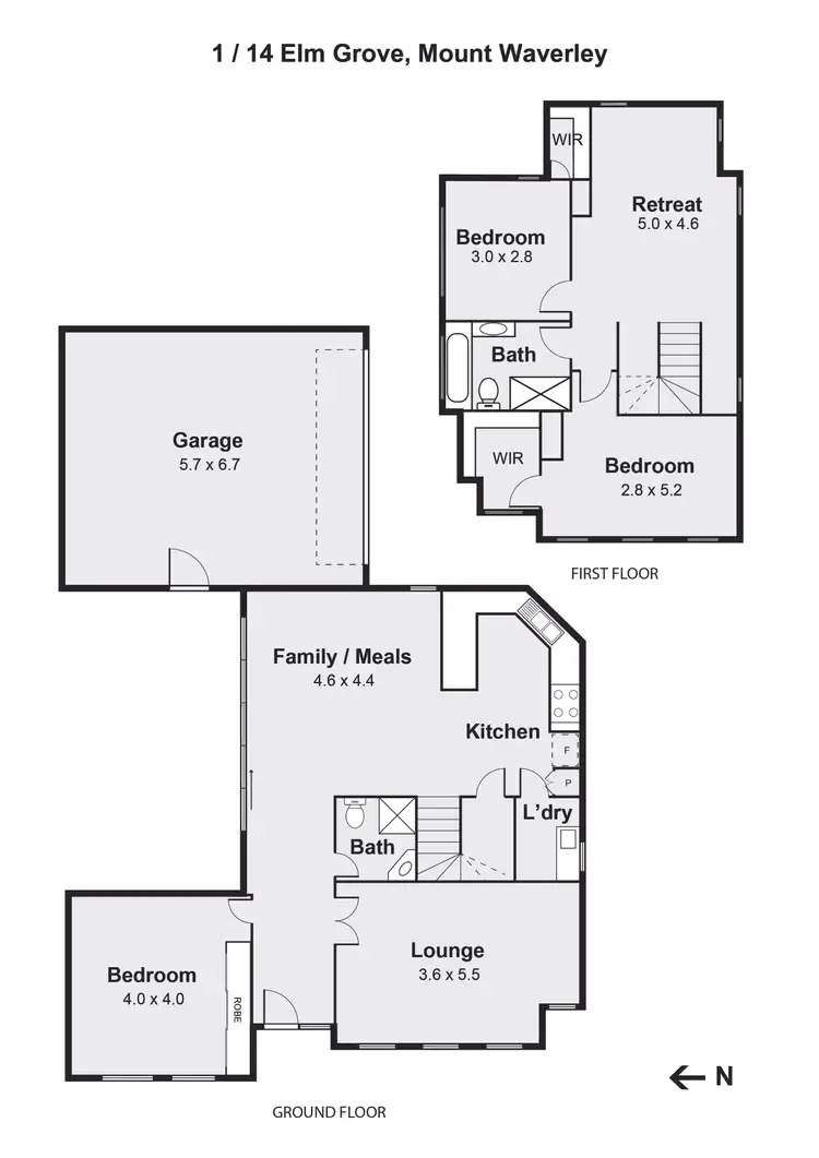Floorplan of Homely townhouse listing, 1/14 Elm Grove, Mount Waverley VIC 3149