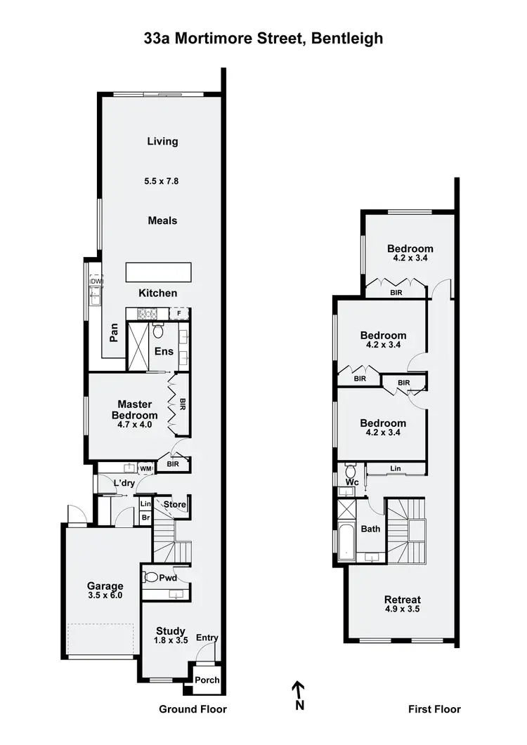 Floorplan of Homely townhouse listing, 33A Mortimore Street, Bentleigh VIC 3204