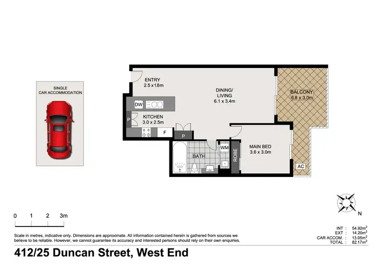 Floorplan of Homely apartment listing, 412/25 Duncan Street, West End QLD 4101