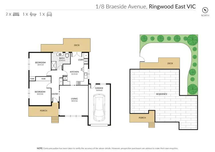 Floorplan of Homely villa listing, 1/8 Braeside Avenue, Ringwood East VIC 3135