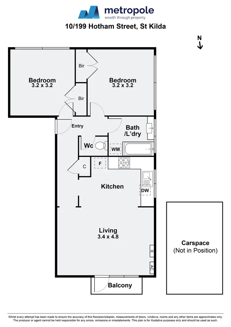 Floorplan of Homely apartment listing, 10/199 Hotham Street, St Kilda East VIC 3183