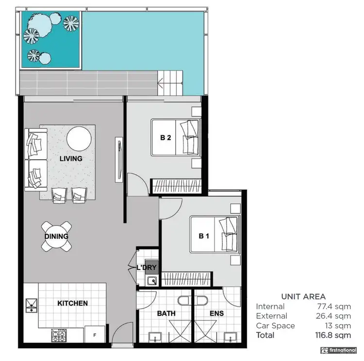 Floorplan of Homely unit listing, 2/41 Hope Street, Penrith NSW 2750