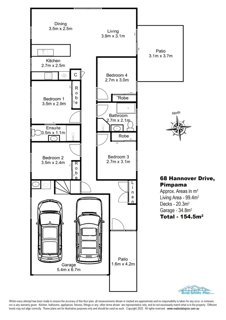 Floorplan of Homely house listing, 68 Hanover Drive, Pimpama QLD 4209