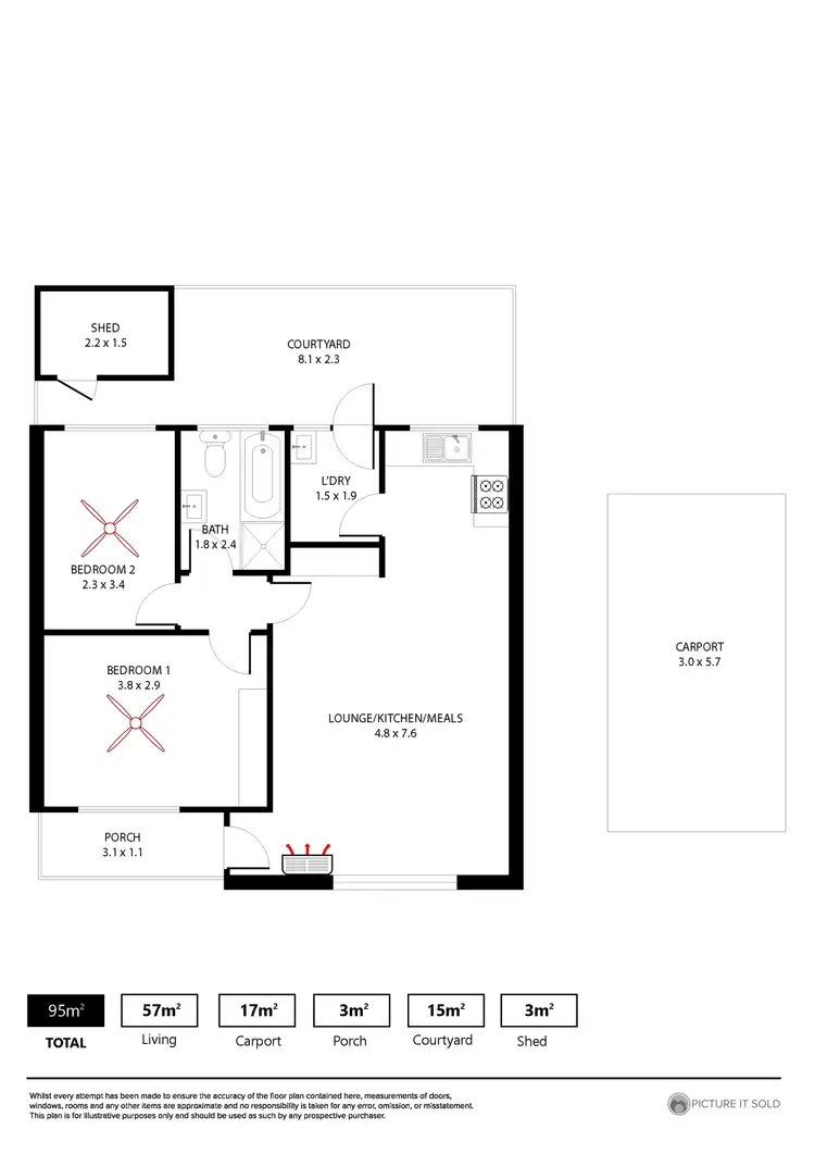 Floorplan of Homely unit listing, 2/5 Daisy Avenue, Mitchell Park SA 5043