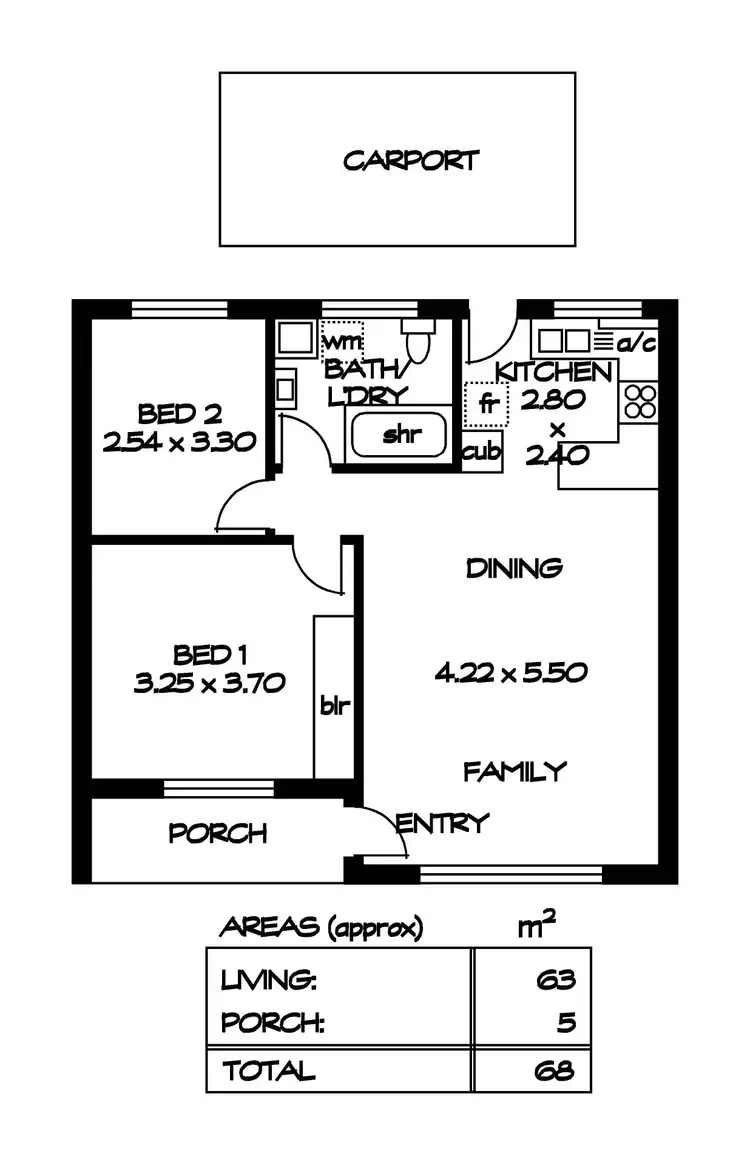 Floorplan of Homely unit listing, 2/55 Military Road, Semaphore South SA 5019