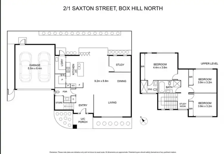 Floorplan of Homely townhouse listing, 2/1 Saxton Street, Box Hill North VIC 3129