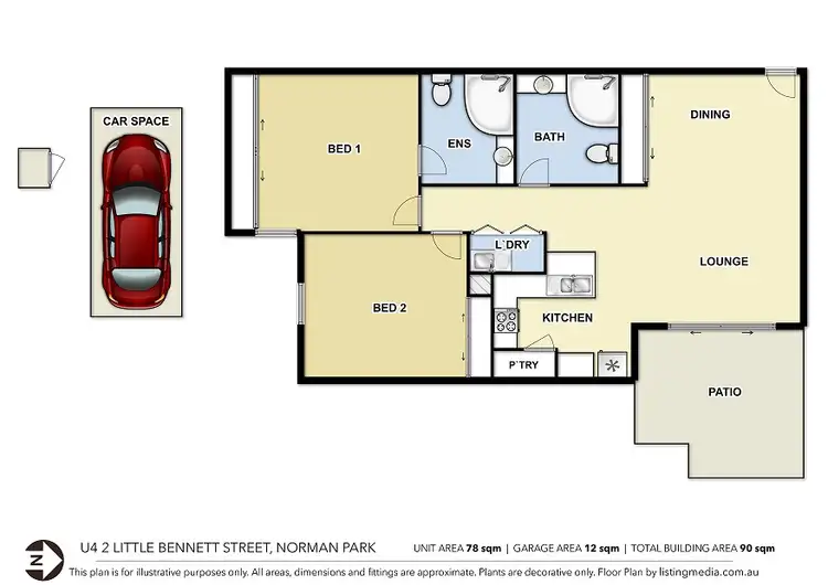 Floorplan of Homely unit listing, 4/2 Little Bennett Street, Norman Park QLD 4170