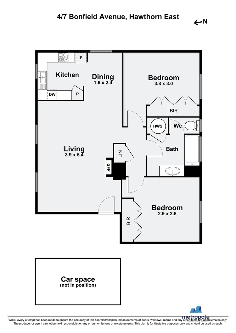 Floorplan of Homely apartment listing, 4/7 Bonfield Avenue, Hawthorn East VIC 3123