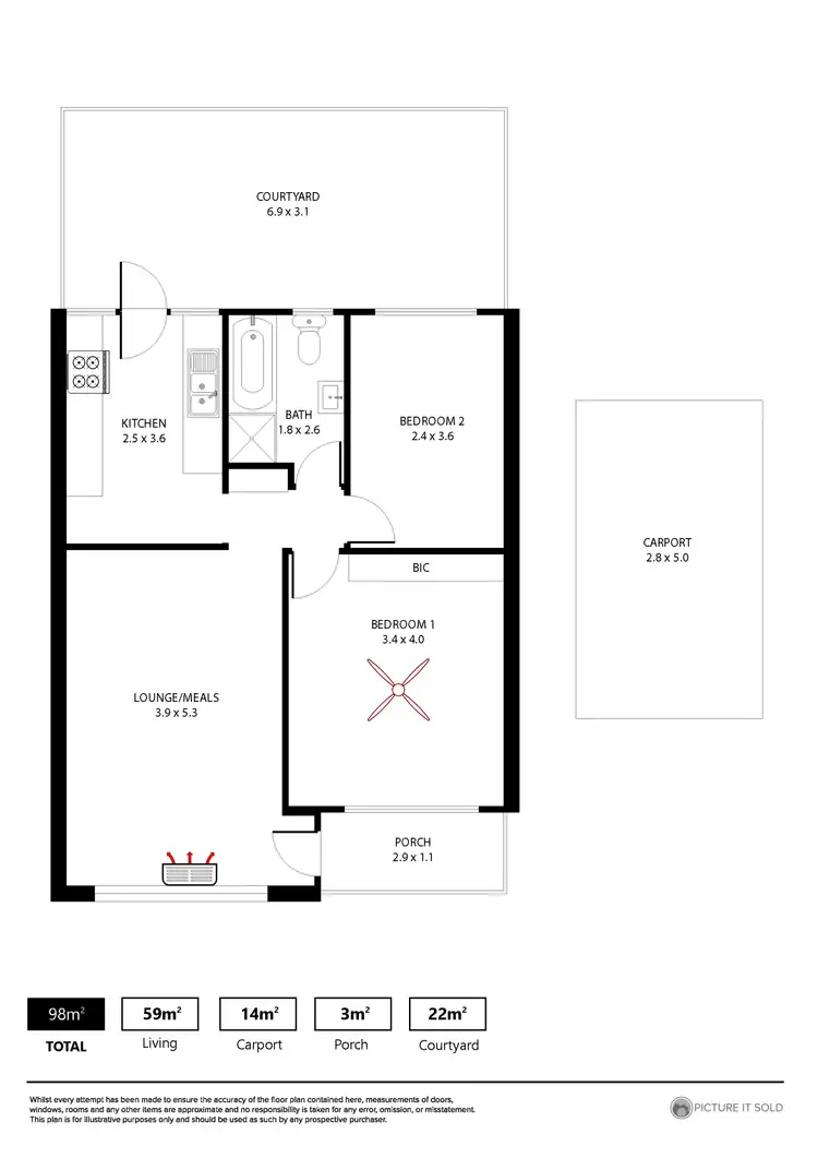 Floorplan of Homely unit listing, 1/113 Godfrey Terrace, Erindale SA 5066