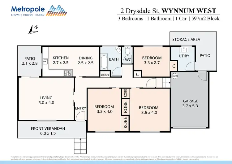Floorplan of Homely house listing, 2 Drysdale Street, Wynnum West QLD 4178