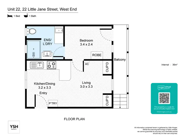 Floorplan of Homely unit listing, 22/22 Little Jane Street, West End QLD 4101