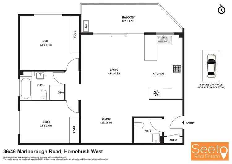 Floorplan of Homely apartment listing, 36/46-48 Marlborough Road, Homebush West NSW 2140