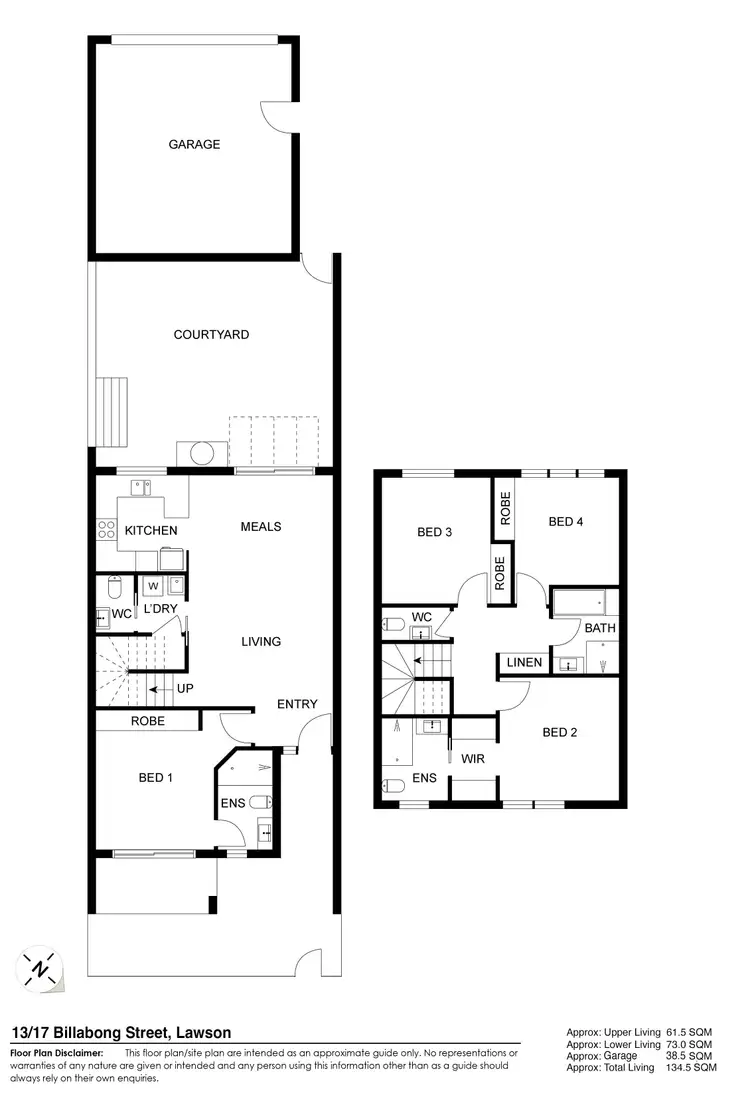 Floorplan of Homely townhouse listing, 13/17 Billabong Street, Lawson ACT 2617