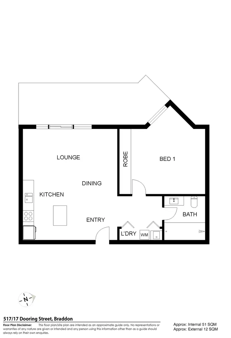 Floorplan of Homely apartment listing, 517/17 Dooring Street, Braddon ACT 2612