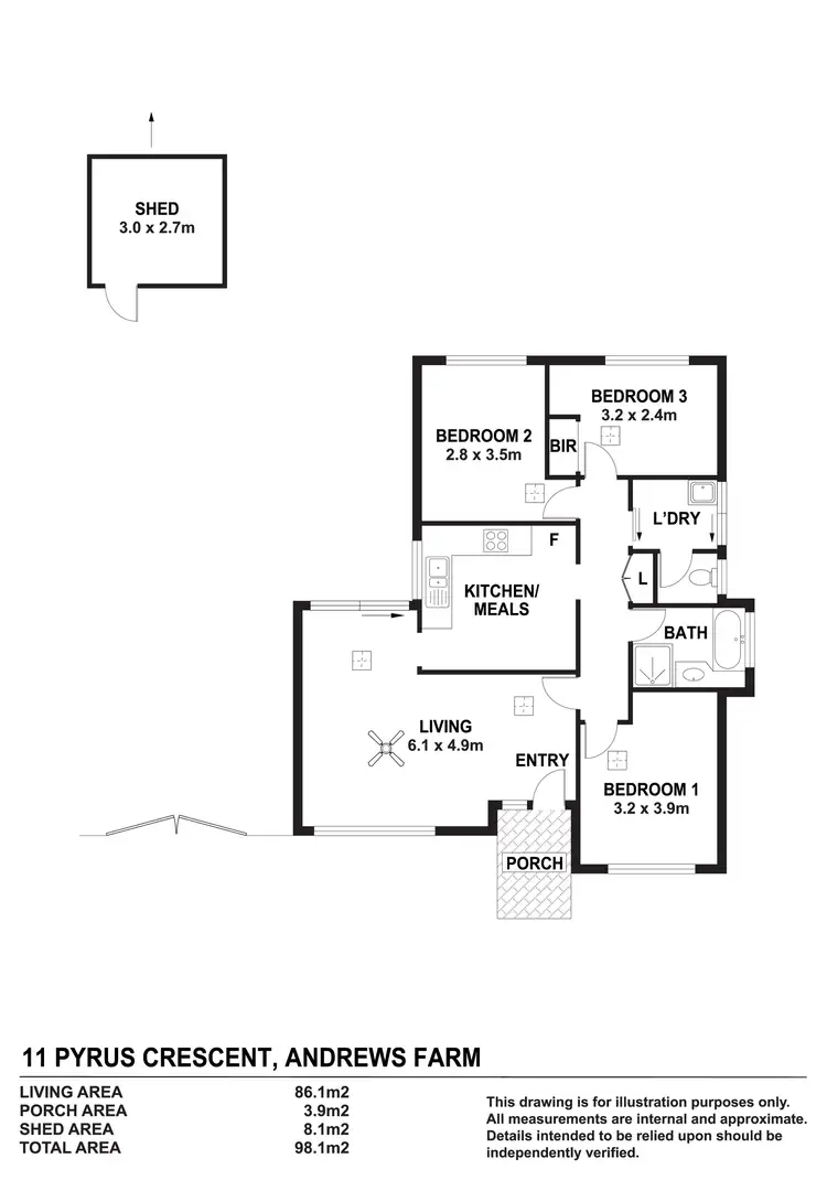 Floorplan of Homely house listing, 11 Pyrus Crescent, Andrews Farm SA 5114