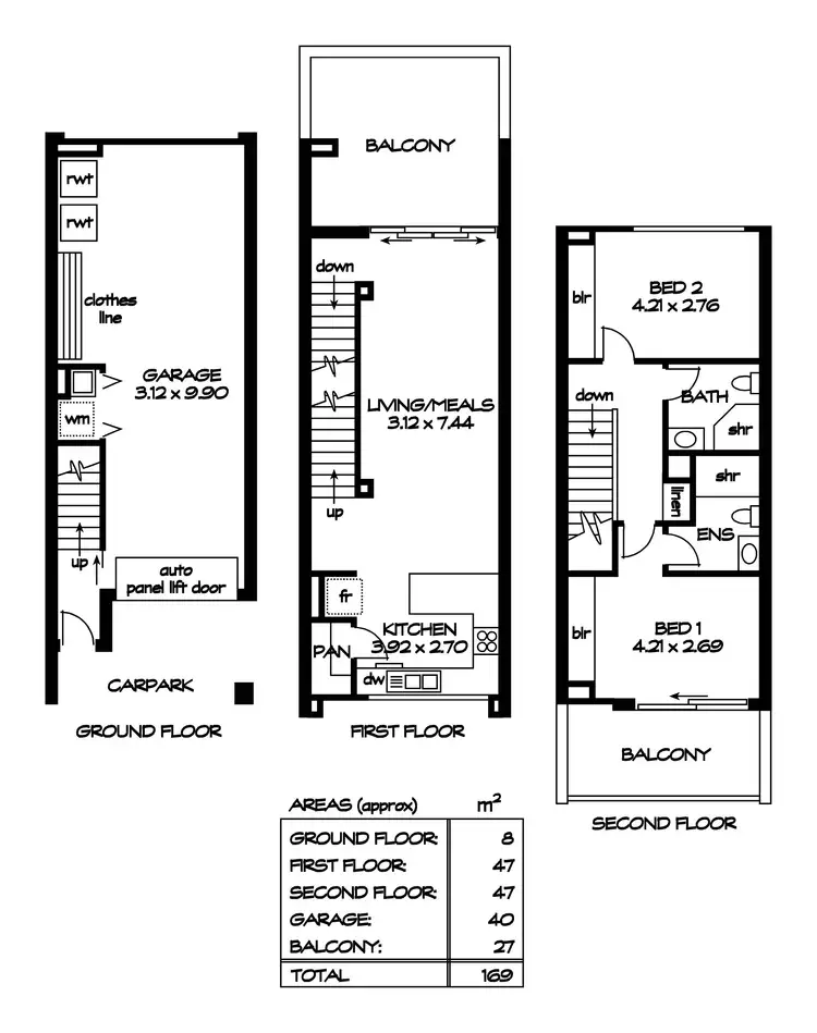 Floorplan of Homely townhouse listing, 3/149 Prospect Road, Prospect SA 5082