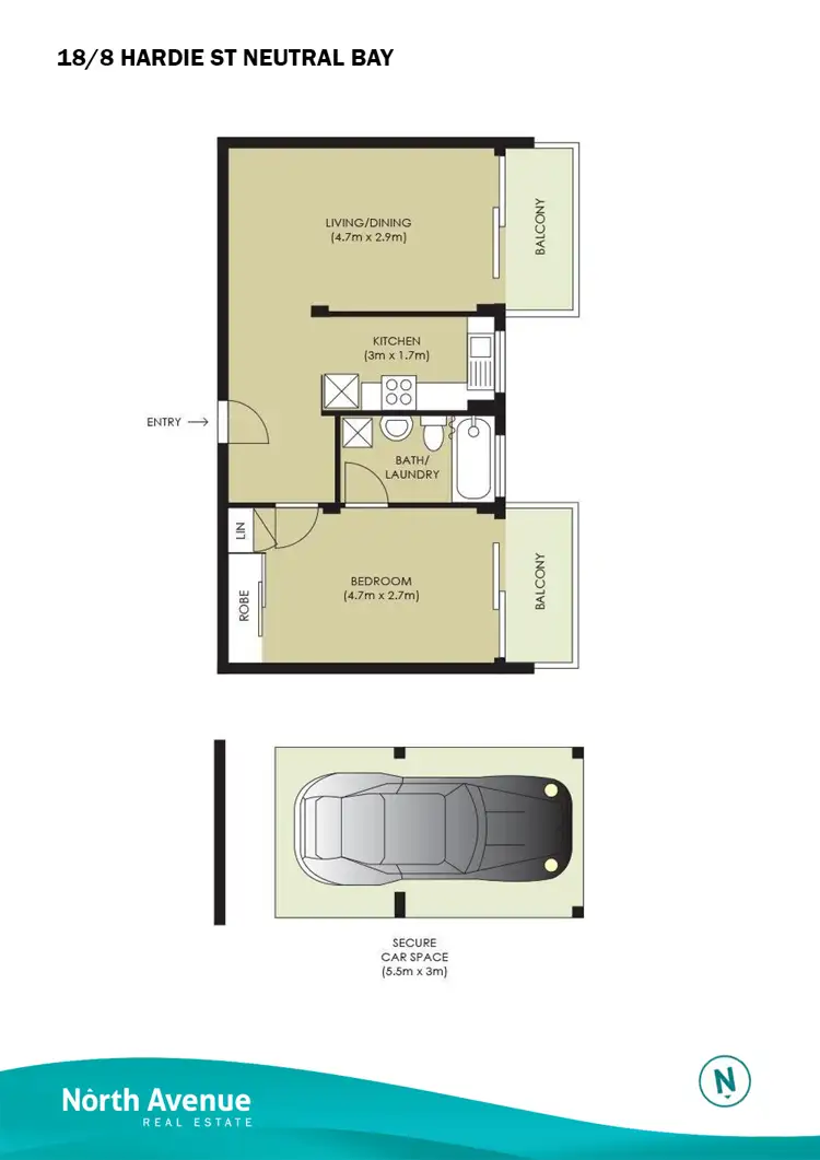 Floorplan of Homely apartment listing, 18/6-8 Hardie Street, Neutral Bay NSW 2089