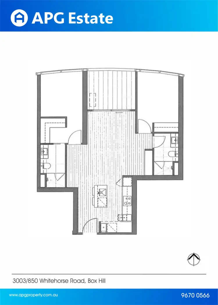 Floorplan of Homely apartment listing, 3003/850 Whitehorse Road, Box Hill VIC 3128