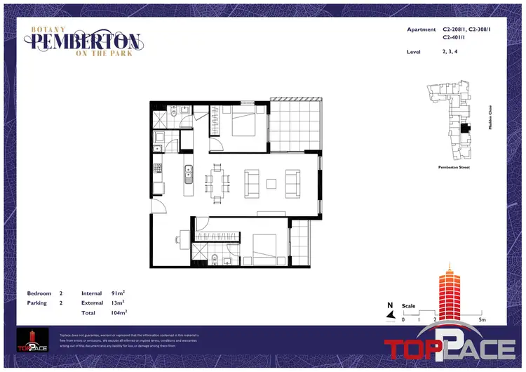 Floorplan of Homely apartment listing, 2 Bed | 308/1 Madden close, Botany NSW 2019