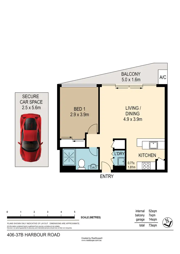 Floorplan of Homely unit listing, 406/37b Harbour Road, Hamilton QLD 4007