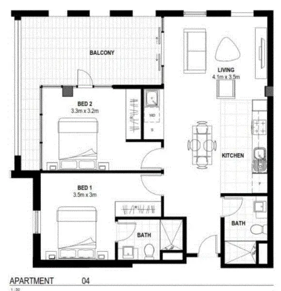 Floorplan of Homely house listing, 304/3 Fourth Street, Bowden SA 5007