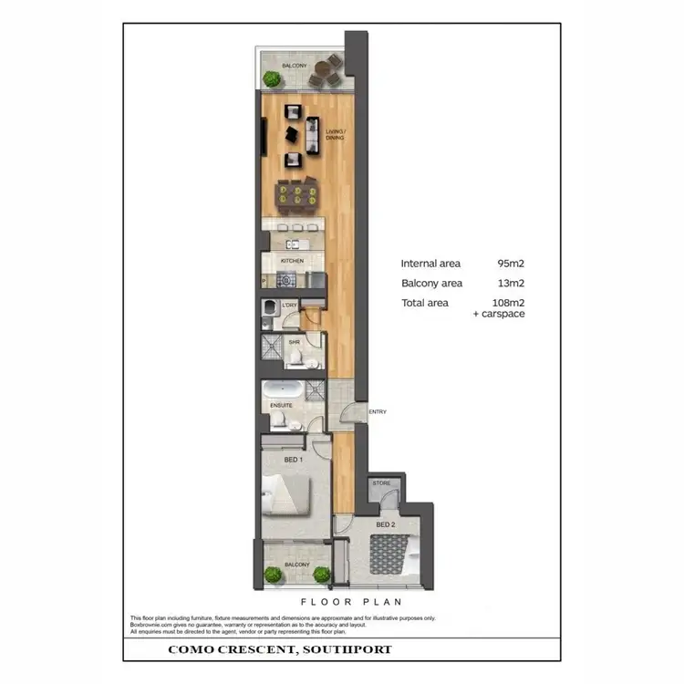 Floorplan of Homely apartment listing, 4211/2 Como Crescent, Southport QLD 4215