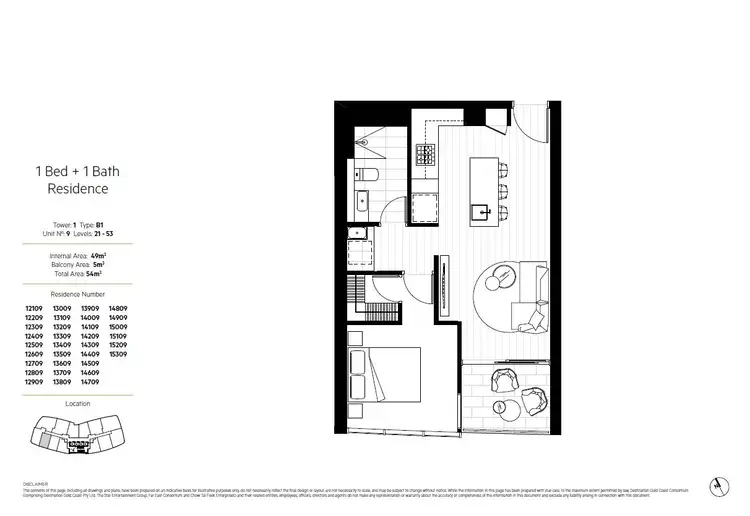 Floorplan of Homely apartment listing, Level 30/5 The Darling Avenue, Broadbeach QLD 4218