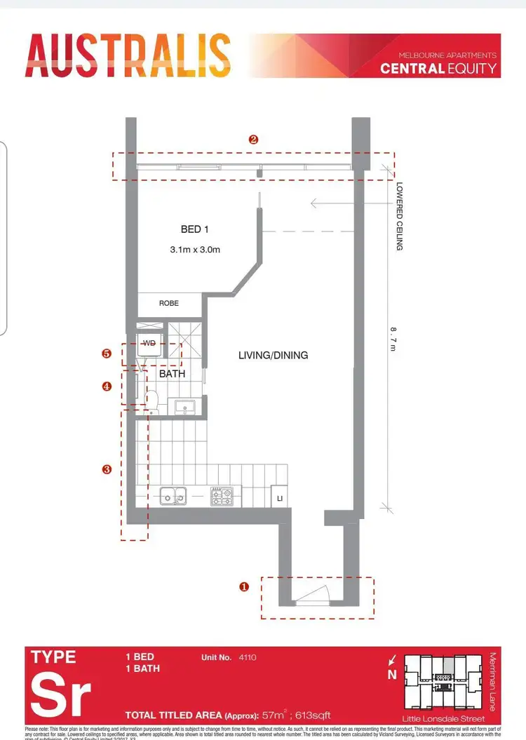 Floorplan of Homely apartment listing, 4110/601 Little Lonsdale Street, Melbourne VIC 3000