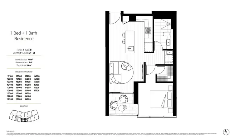 Floorplan of Homely apartment listing, Level 46/5 The Darling Avenue, Broadbeach QLD 4218