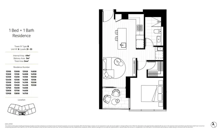 Floorplan of Homely apartment listing, Level 38/5 The Darling Avenue, Broadbeach QLD 4218