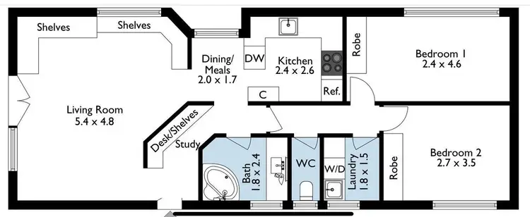 Floorplan of Homely apartment listing, 1/63 Kent Street, Richmond VIC 3121