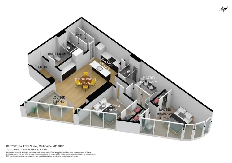 Floorplan of Homely apartment listing, 8207/228 La Trobe St, Melbourne VIC 3000