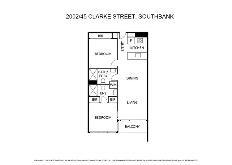 Floorplan of Homely apartment listing, 2002/45 Clarke st, Southbank VIC 3006