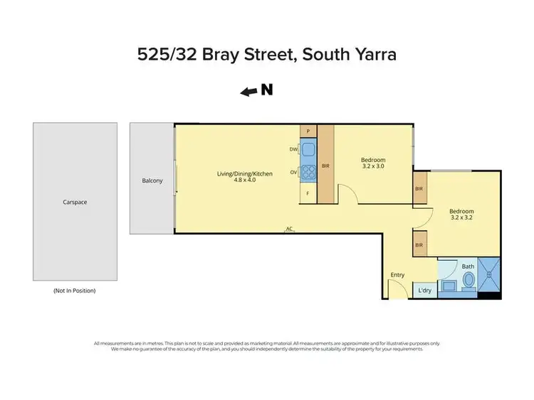 Floorplan of Homely apartment listing, 525/32 Bray Street, South Yarra VIC 3141