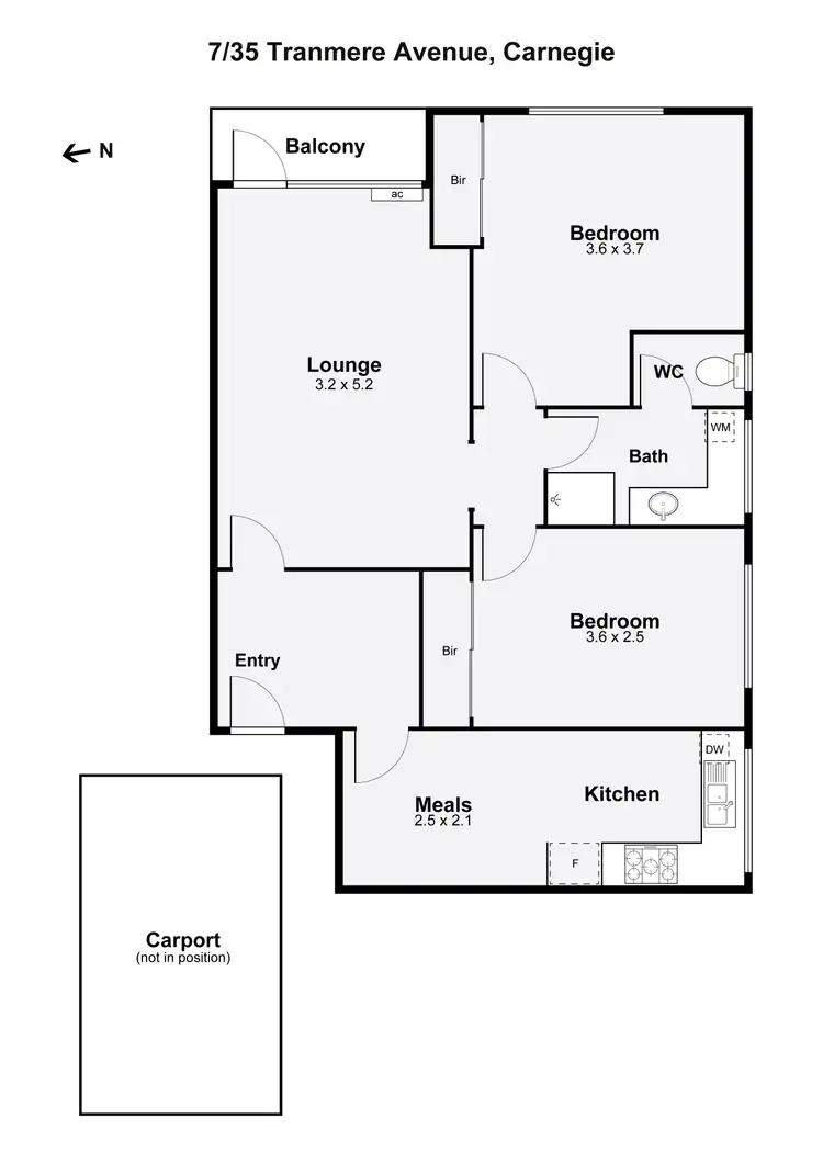 Floorplan of Homely apartment listing, 7/35 Tranmere Avenue, Carnegie VIC 3163