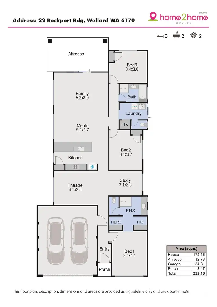 Floorplan of Homely house listing, 22 Rockport Ridge, Wellard WA 6170