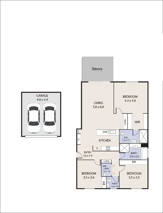 Floorplan of Homely apartment listing, 934/66 Sickle Ave, Hope Island QLD 4212