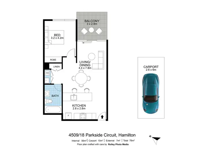 Floorplan of Homely apartment listing, 4509/18 Parkside Circuit, Hamilton QLD 4007