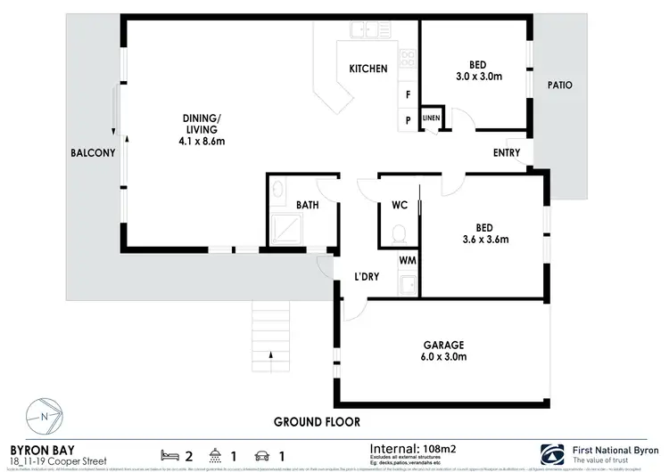 Floorplan of Homely unit listing, 18/11-19 Cooper Street, Byron Bay NSW 2481