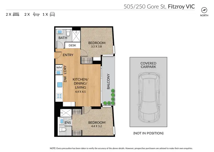 Floorplan of Homely apartment listing, 505/250 Gore Street, Fitzroy VIC 3065