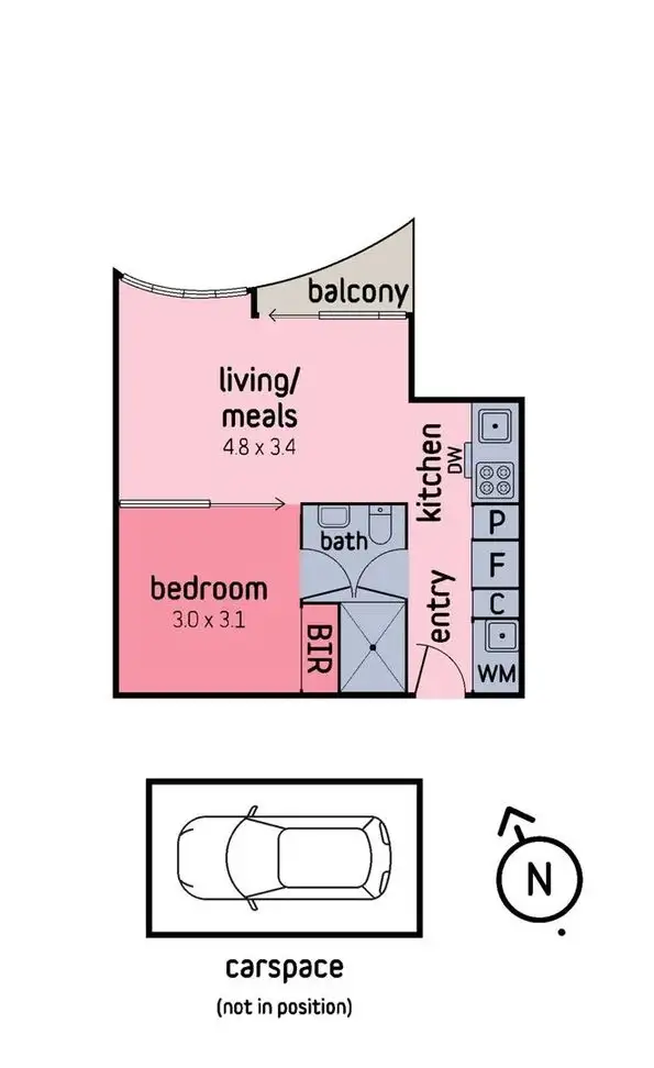 Floorplan of Homely apartment listing, 403/338 Kings Way, South Melbourne VIC 3205