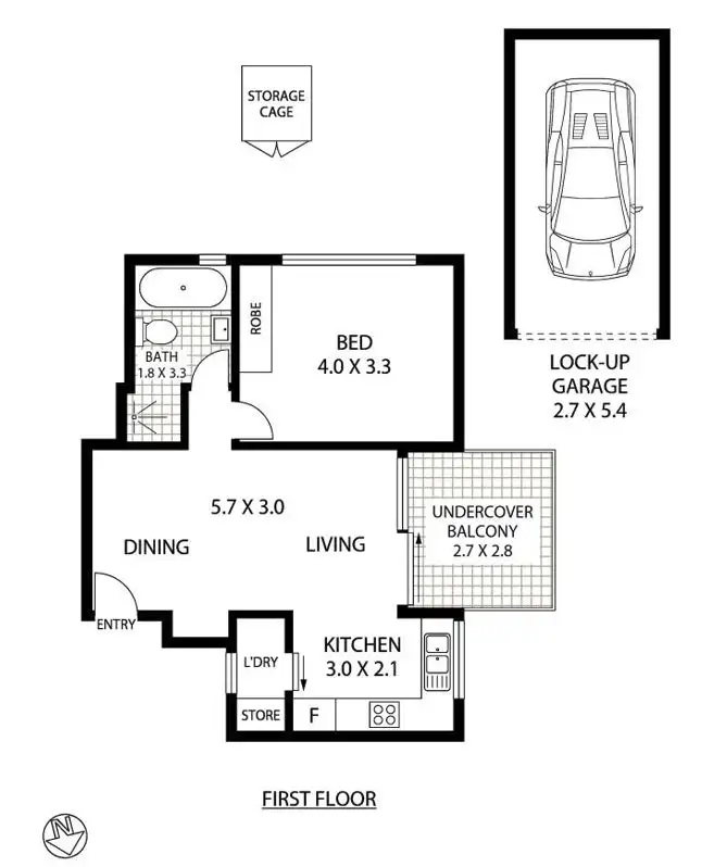 Floorplan of Homely apartment listing, 7/251 Oberon Street, Coogee NSW 2034