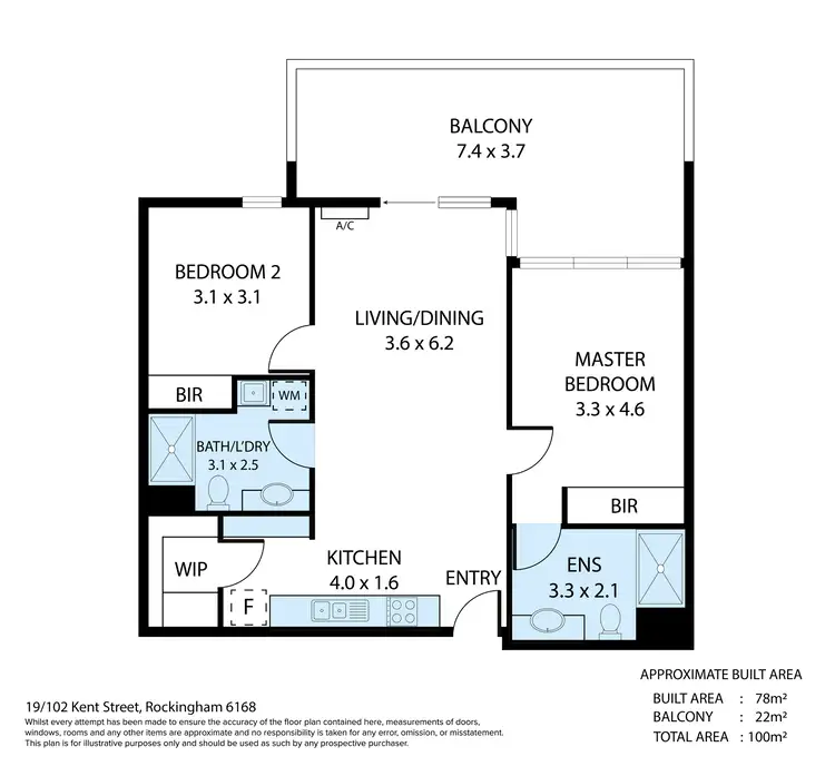 Floorplan of Homely apartment listing, 19/102 Kent Street, Rockingham WA 6168