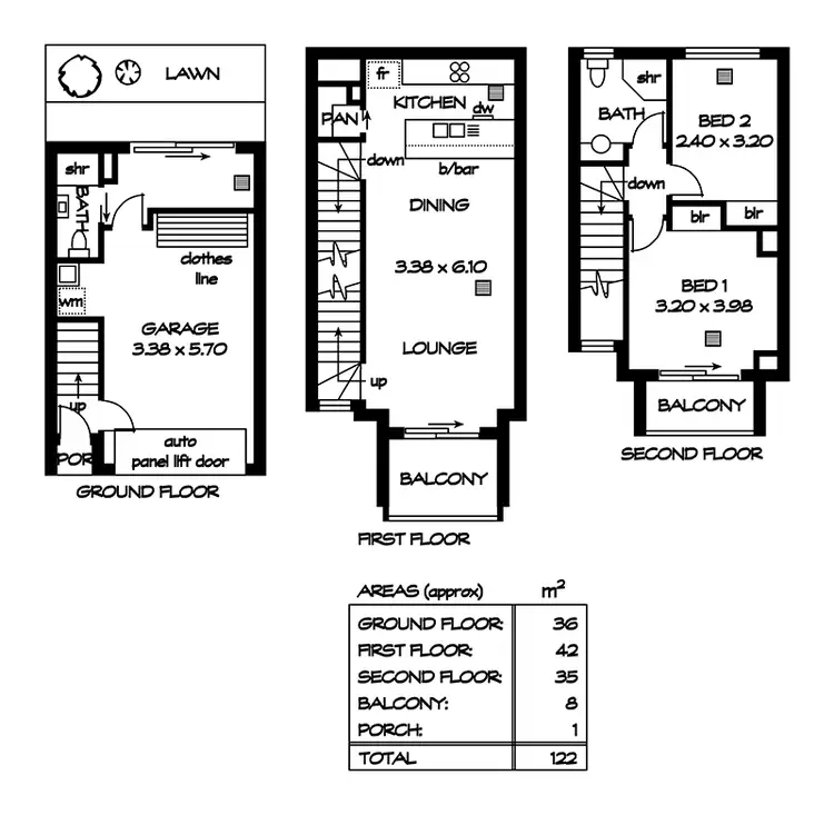 Floorplan of Homely townhouse listing, 12/22 Euston Walk, Mawson Lakes SA 5095
