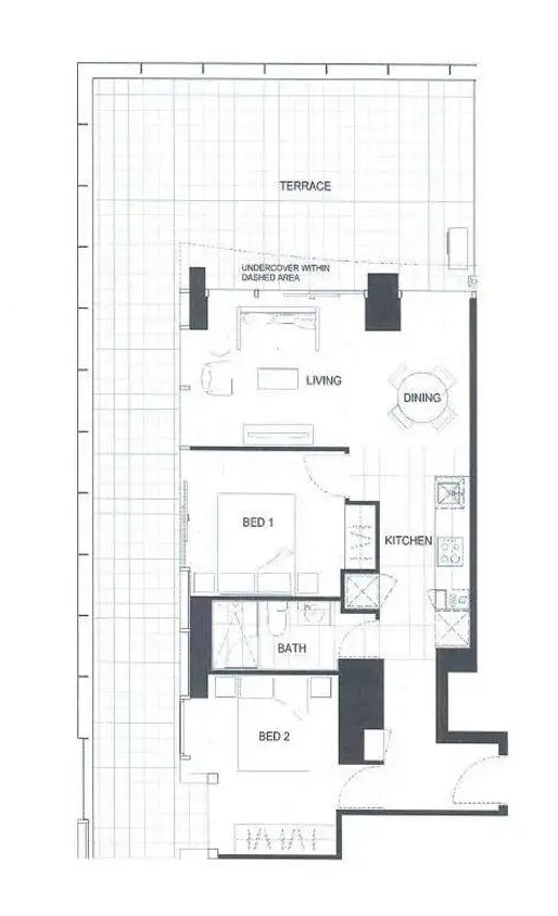 Floorplan of Homely apartment listing, 1101/285 LaTrobe Street, Melbourne VIC 3000