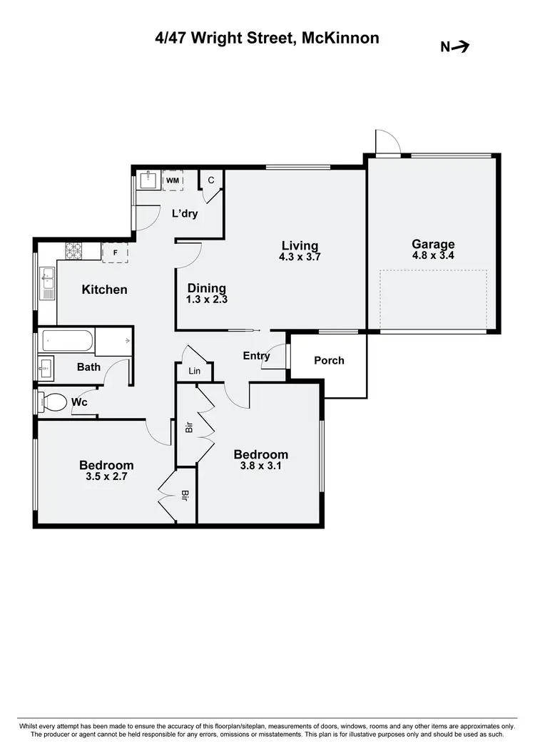 Floorplan of Homely unit listing, 4/47 Wright Street, Mckinnon VIC 3204